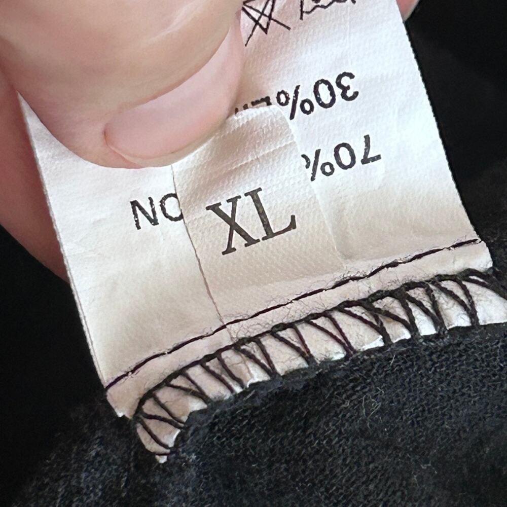Linen Cotton Wide Leg Pull On Pants Tie Waist Black Minimalist Lagenlook XL - Picture 9 of 9
